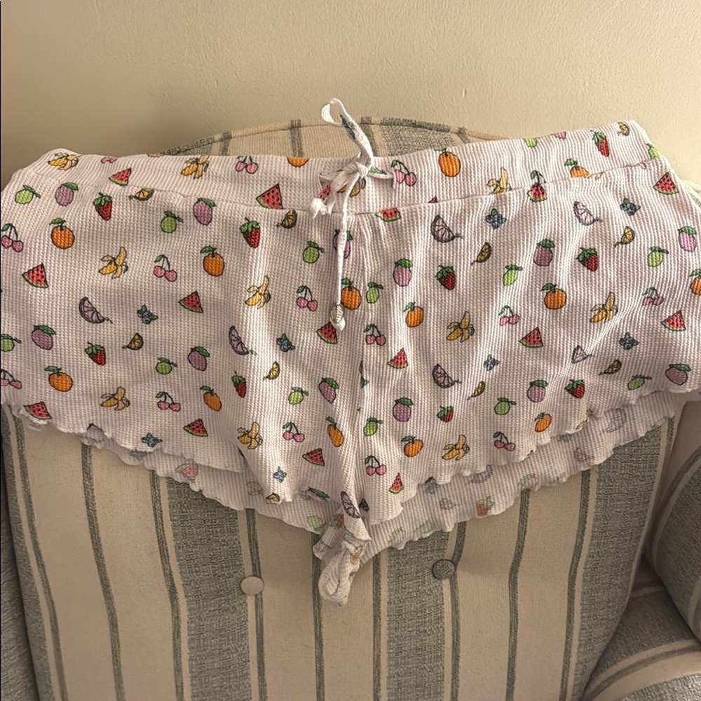 Sugar Thrills Fruit Print Ruffle Shorts